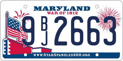 MD license plate 9BJ2663