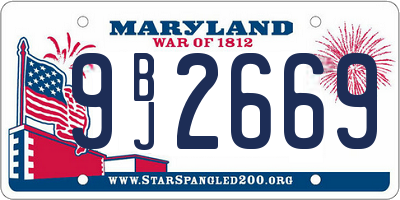 MD license plate 9BJ2669