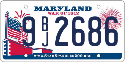 MD license plate 9BJ2686