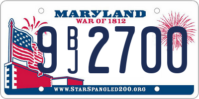 MD license plate 9BJ2700