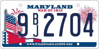 MD license plate 9BJ2704