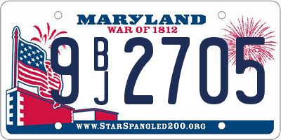 MD license plate 9BJ2705