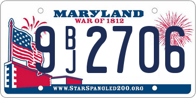 MD license plate 9BJ2706