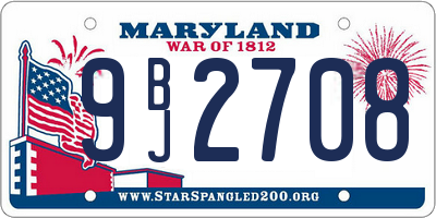 MD license plate 9BJ2708