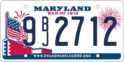 MD license plate 9BJ2712
