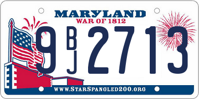 MD license plate 9BJ2713