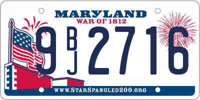 MD license plate 9BJ2716