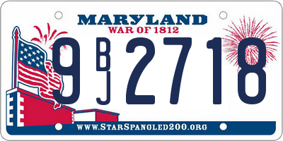MD license plate 9BJ2718