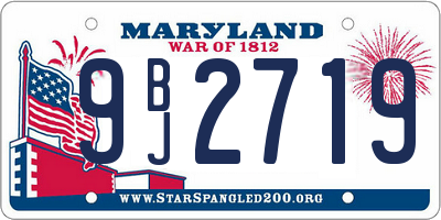 MD license plate 9BJ2719