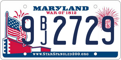 MD license plate 9BJ2729