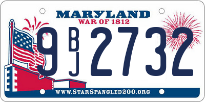 MD license plate 9BJ2732