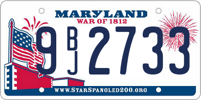 MD license plate 9BJ2733