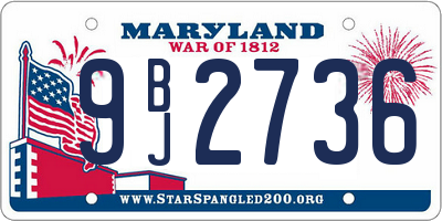 MD license plate 9BJ2736