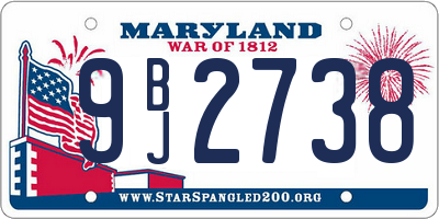MD license plate 9BJ2738