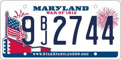 MD license plate 9BJ2744