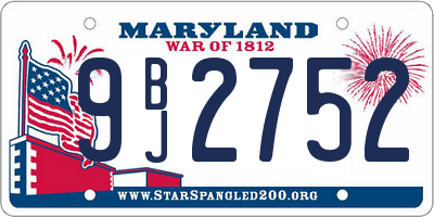 MD license plate 9BJ2752