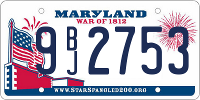 MD license plate 9BJ2753