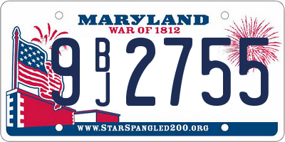 MD license plate 9BJ2755