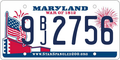 MD license plate 9BJ2756