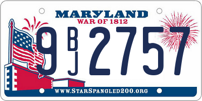 MD license plate 9BJ2757