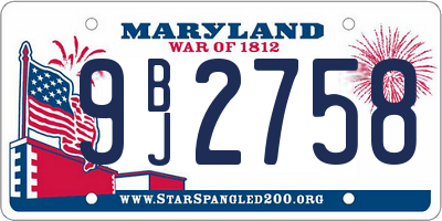 MD license plate 9BJ2758