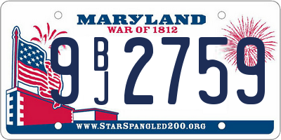 MD license plate 9BJ2759