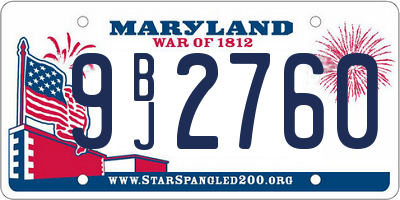 MD license plate 9BJ2760