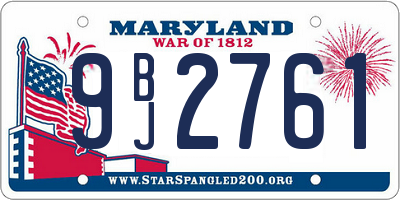 MD license plate 9BJ2761