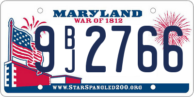 MD license plate 9BJ2766