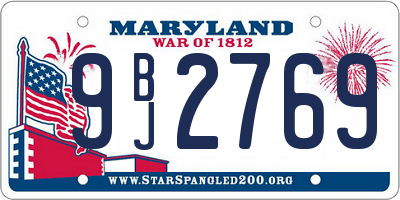 MD license plate 9BJ2769
