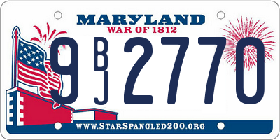 MD license plate 9BJ2770