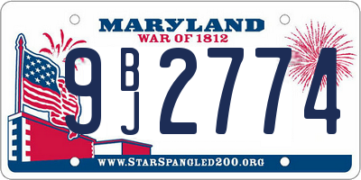 MD license plate 9BJ2774