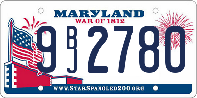 MD license plate 9BJ2780
