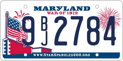MD license plate 9BJ2784