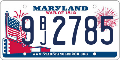 MD license plate 9BJ2785