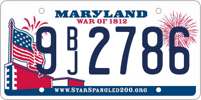 MD license plate 9BJ2786