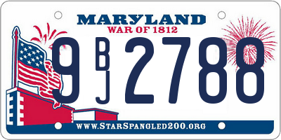 MD license plate 9BJ2788