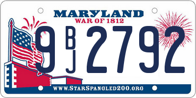 MD license plate 9BJ2792
