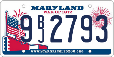 MD license plate 9BJ2793