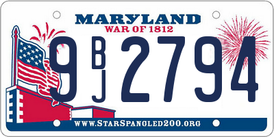 MD license plate 9BJ2794