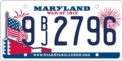 MD license plate 9BJ2796