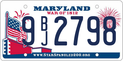 MD license plate 9BJ2798
