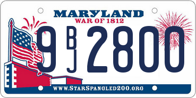 MD license plate 9BJ2800
