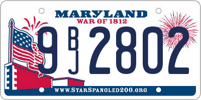 MD license plate 9BJ2802