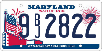 MD license plate 9BJ2822