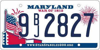 MD license plate 9BJ2827