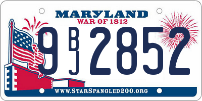 MD license plate 9BJ2852