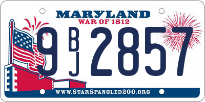 MD license plate 9BJ2857