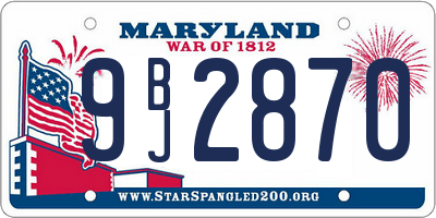 MD license plate 9BJ2870