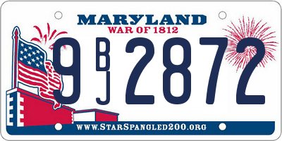 MD license plate 9BJ2872